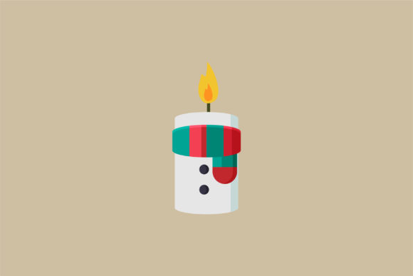 Christmas Day Candle Decorations-10 Illustrations
