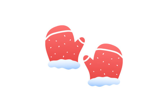 Christmas Gloves Pair Illustration for Design Projects