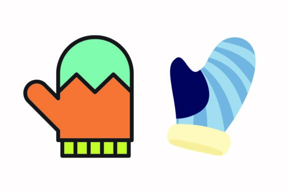 Christmas Gloves Warm Texture Vector Illustrations