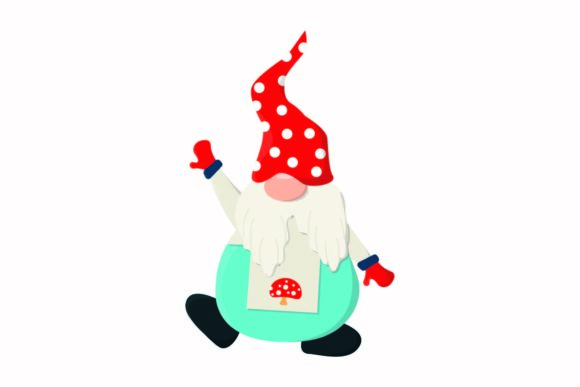 Christmas Gnome Character - Red Blue Illustrations