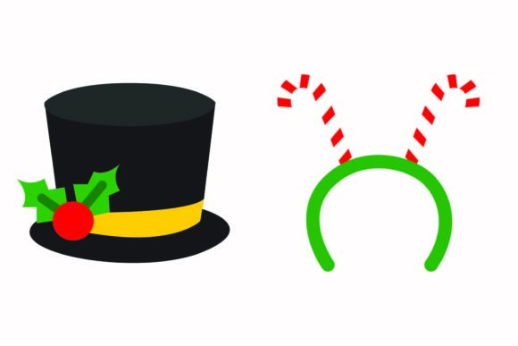 Christmas Hat Headdress Illustrations for Seasonal Design Projects