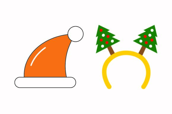 Christmas Headband Cartoon Illustrations for Design Projects
