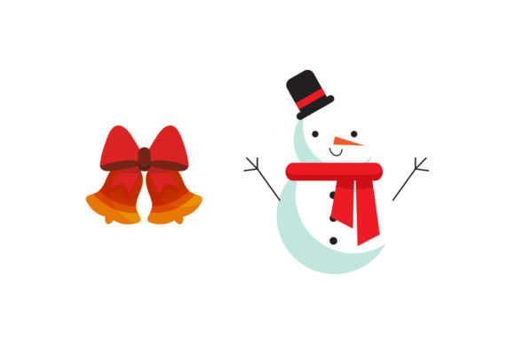 Christmas Snowman and Ribbon Illustrations for Branding