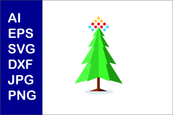Christmas Tree Flat Illustration Svg 004