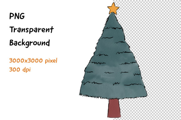 Christmas Tree Watercolor Freebies for Blog Design