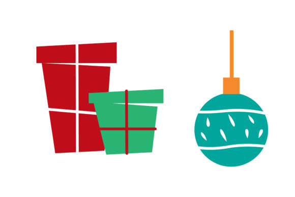 Gift and Ornaments Christmas Set Illustrations