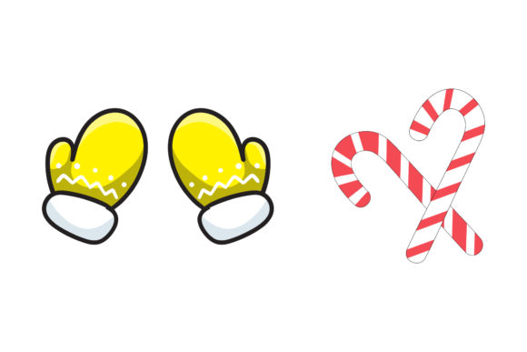 Gloves Candy Set Christmas Illustration
