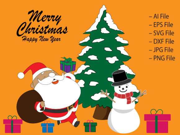 Merry Christmas Greet Card - 5 Illustrations
