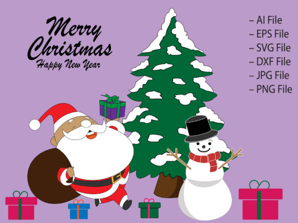 Merry Christmas Greet Card Illustrations