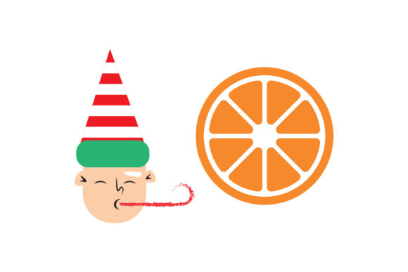 People and Orange Bell Christmas Set Illustrations