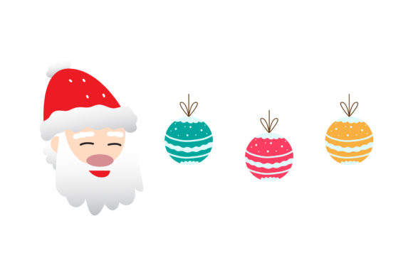 Santa Ornament Set Christmas Vector