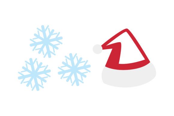 Snow Santa Hat Christmas Illustration