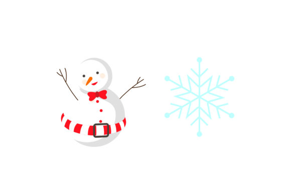 Snow Snowman Vector Christmas Set