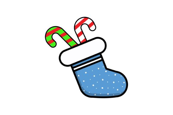 Socks Candy Christmas Icon Illustrations