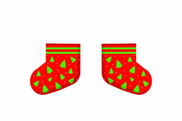 Twin Socks Christmas Icon Illustrations